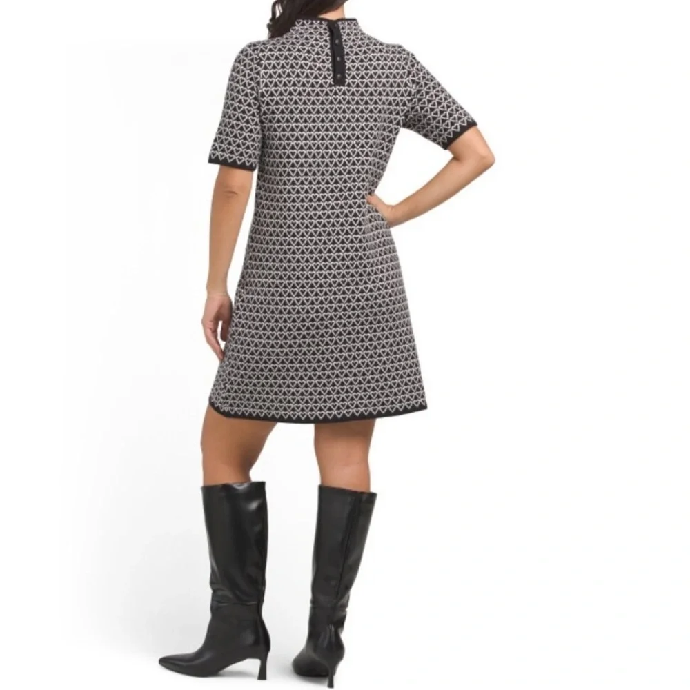 NWT Nicole Miller sweater dress mini heart print S